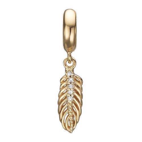 Image of Topaz Feather forgyldt Collect sølvarmbånds charm smykke fra Christina Collect